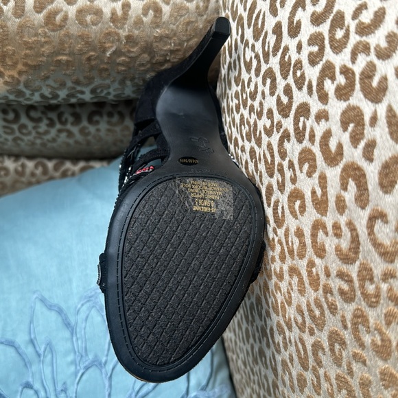 New RARE Jessica Simpson Erienne black beaded high-heeled sandal - Picture 7 of 9